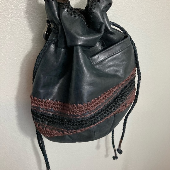 **SOLD** The Sak Drawstring Bucket Bag Black - Picture 2 of 8